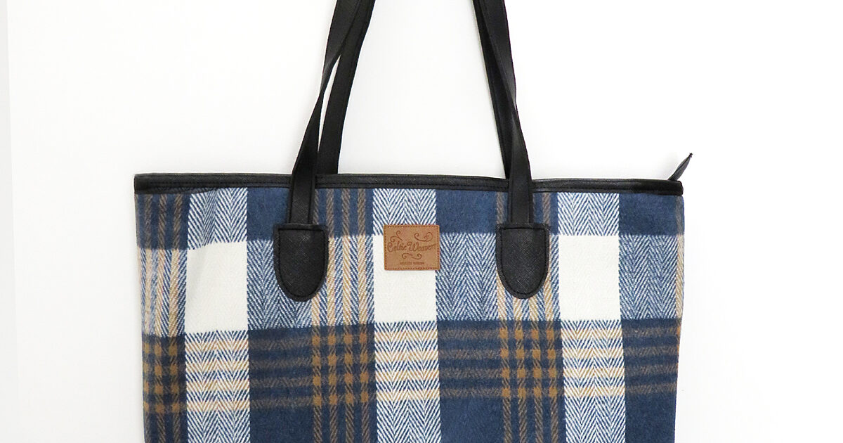 Blue tweed online bag