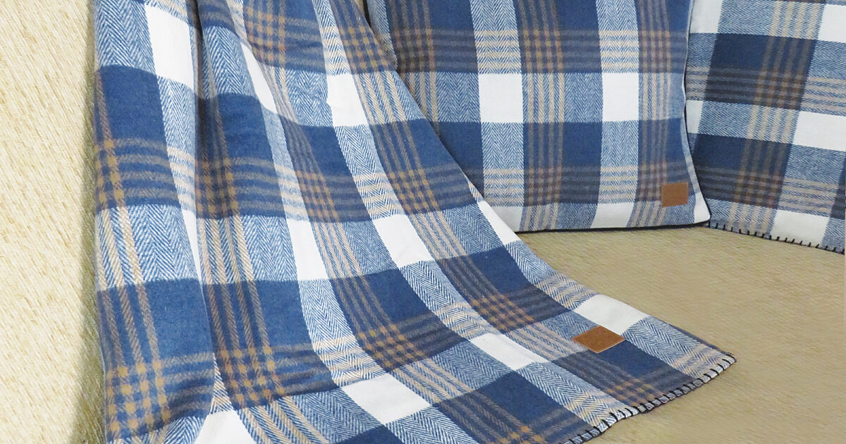 Blue Tweed Lap Blanket Bed Throws UK Samuel Lamont