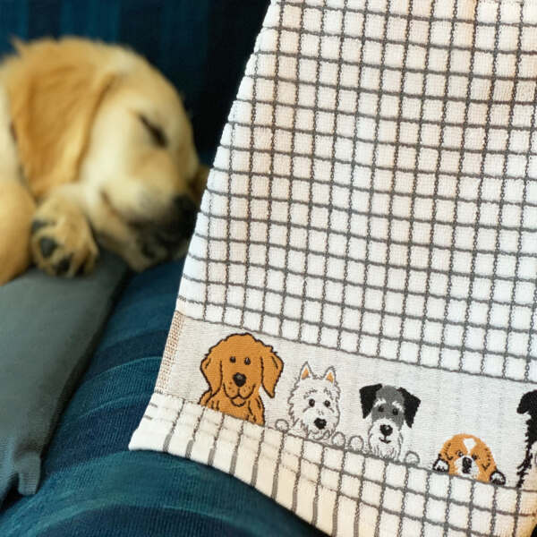 Poli-Dri Jacquard Dogs Tea Towel - Alternate