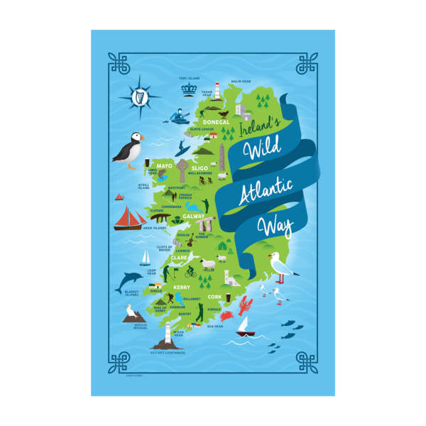 Wild Atlantic Way Linen Union Tea Towel