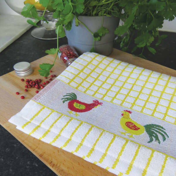 Poli-Dri Jacquard Chickens Tea Towel - Alternate