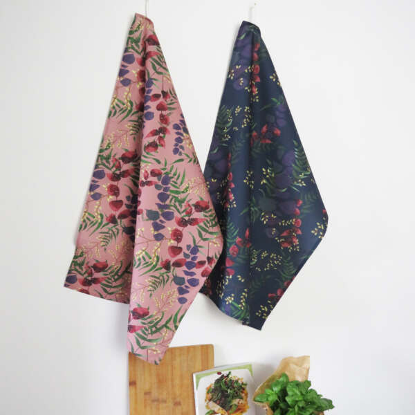Wild Florals Cotton Tea Towel Soft Blush - Alternate